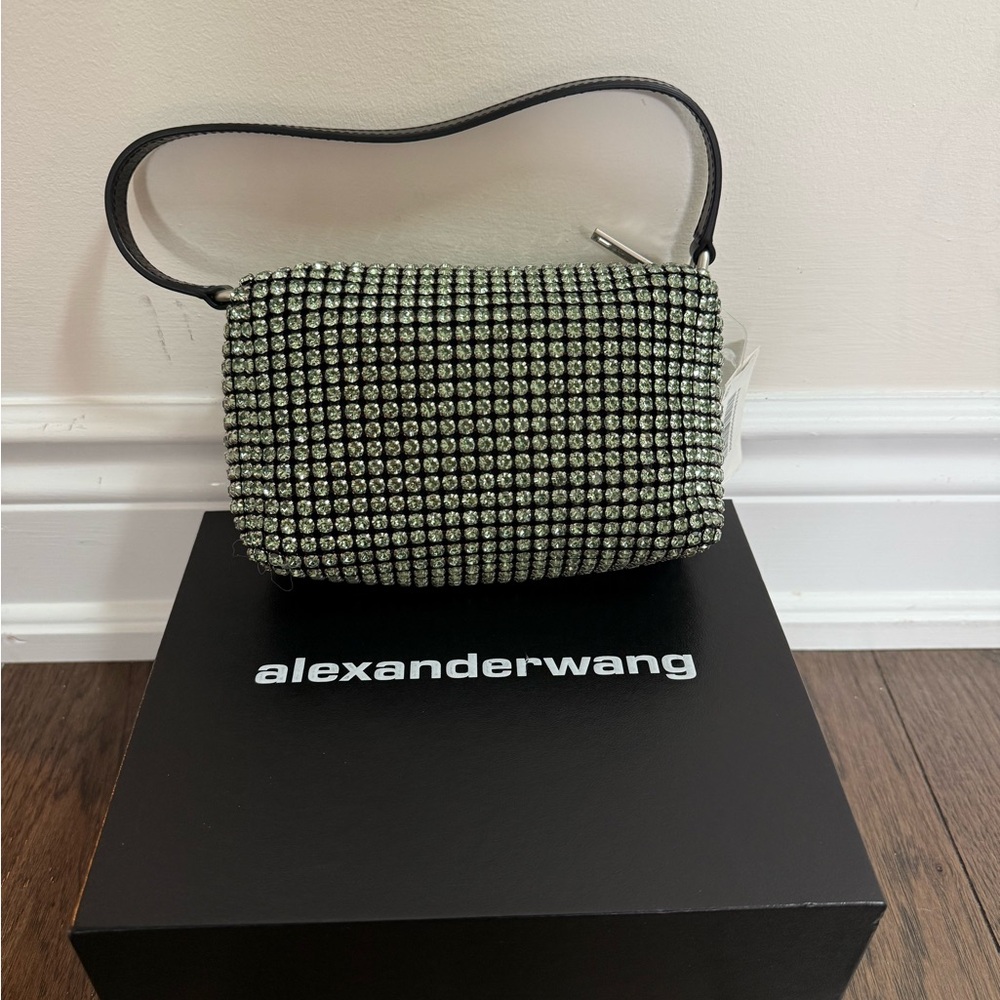 Alexander Wang Silver Crystal-Studded Clutch